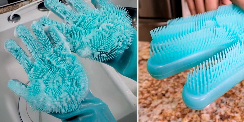 Review of ThxToms Silicone Scrub Cleaning Gloves with Scrubber for Dishwashing and Pet Grooming