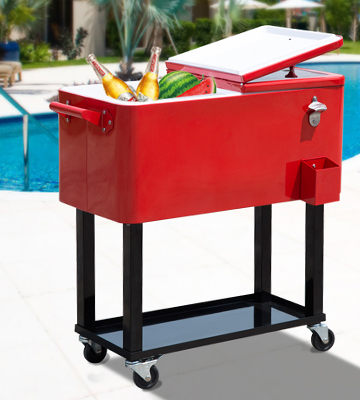Outsunny Rolling Ice Chest Patio Cooler Cart - Bestadvisor