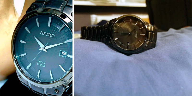 Seiko SNE325 Solar Black Stainless Steel Watch in the use - Bestadvisor