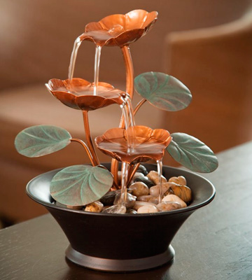 Bits and Pieces COMINHKPR76530 Water Lily Tabletop Fountain - Bestadvisor