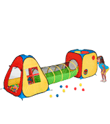 UTEX 3 in 1 Pop Up Play Tent with Tunnel, Ball Pit for Kids