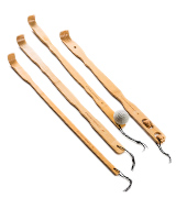 BambooWorx Back Scratcher 4 Piece Traditional Back Scratcher and Body Relaxation Massager Set for Itching Relief