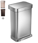 Simplehuman CW2024 Kitchen Step Trash Can with Liner Pocket