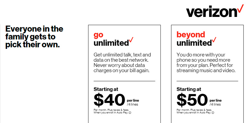 Verizon Cell Phone Plans: One Family. Different Unlimited Plans in the use - Bestadvisor