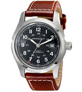 Hamilton H70555533 Men's Khaki Field Stainless Steel Automatic Watch with Brown Leather Band