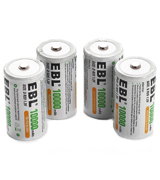 EBL High Capacity Rechargeable D Batteries