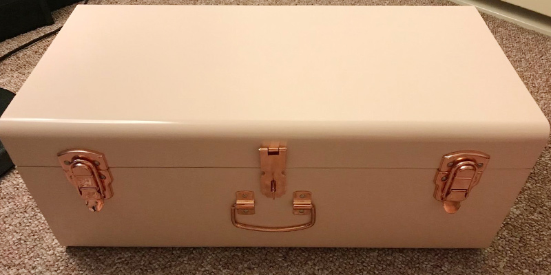 Review of Beautify Metal Storage Trunk Set Gray Vintage Style with Rose Gold Handles