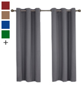 NICETOWN FBA_NTGMBLKSLD24263C1 Thermal Insulated Grommet Blackout Curtains