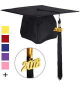 GraduationMall Unisex Adult Matte Graduation Cap with Tassel 2018