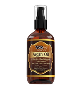 VoilaVe Argan Oil Virgin USDA & ECOCERT Certified Organic Moroccan Argan Oil for Skin, Hair & Nails—Cold-Pressed, Unrefined, 100% Pure