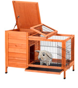 Petpark Rabbit Hutch Wood Rabbit Cage Indoor for Small Animals
