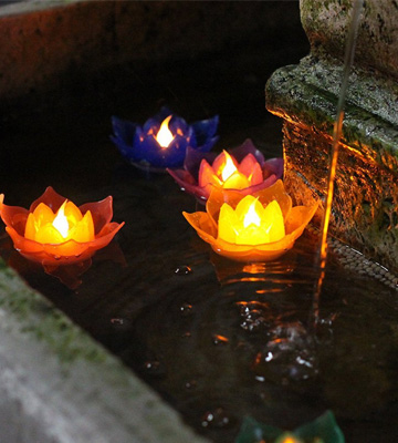 Romingo JA15034-S7 Lotus LED Floating Candles, Flameless - Bestadvisor