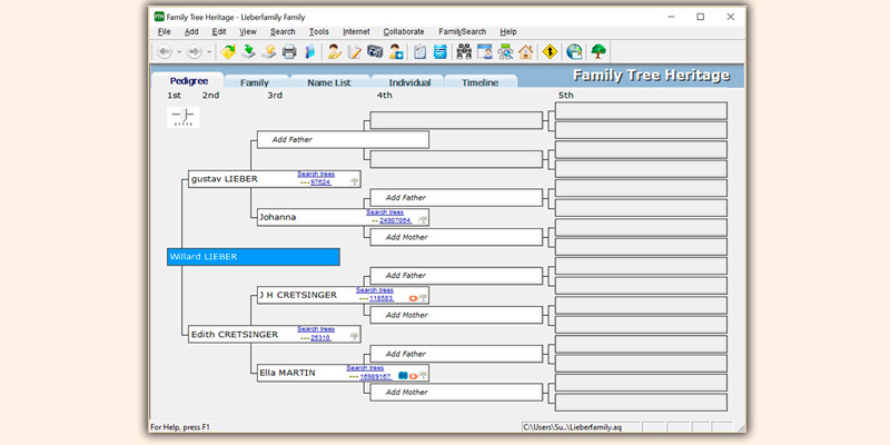 Individual Software Family Tree Heritage in the use - Bestadvisor