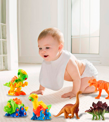 EIAIA 3 Pack Take Apart Dinosaur Toys STEM Building Toys+ 3 Pack Bonus Realistic Dinosaur Figures - Bestadvisor