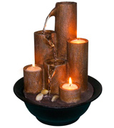 Alpine WCT202 Tiered Column Tabletop Fountain with 3-Candles