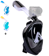 Greatever Newest Version Foldable 180° Panoramic View Snorkel Mask