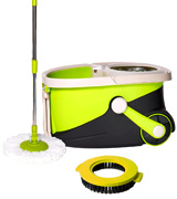Mopnado Deluxe Spin Mop Stainless Steel with 2 Microfiber