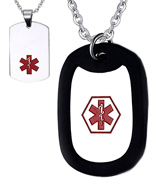 BBX JEWELRY NC1014DZ Medical Alert ID Tag Necklace with Rolo Chain