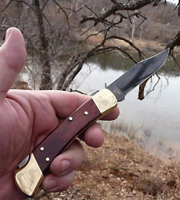 Buck Knives 110 Folding Hunter (0110BRS) Knife with Genuine Leather Sheath - Bestadvisor