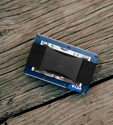 The Ridge Slim Minimalist Front Pocket RFID Blocking Metal Wallets for Men with Cash Strap - Bestadvisor