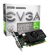 EVGA GeForce GT 730 (02G-P3-3733-KR) 2GB GDDR5 Graphics Card, Low Profile