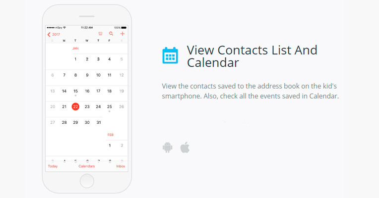 Allows viewing contacts list and calendar