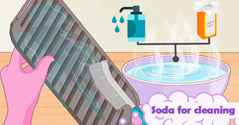 Cleaning the grate with soda