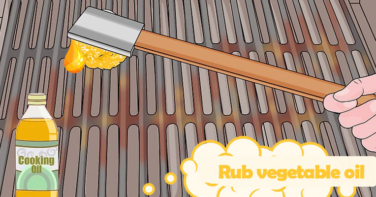 Cleaning a cast iron grill grate with vegetable oil