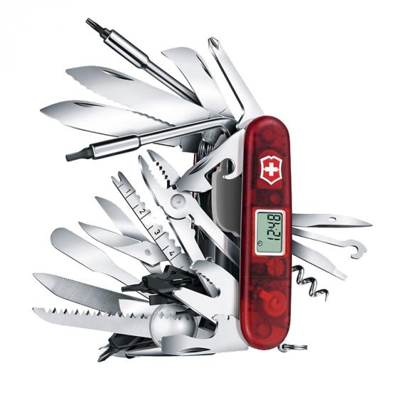 Victorinox Swiss Champ XAVT Swiss Army Multi-Tool, Pocket Knife, Ruby