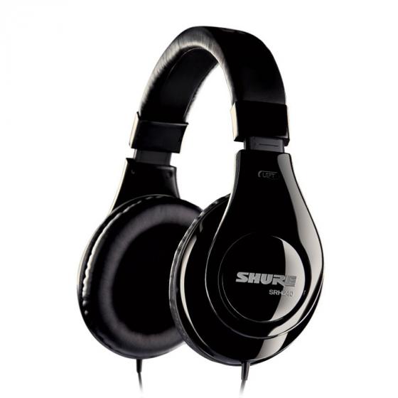 Shure SRH240 Professional Quality Headphones Bundle with Carrying Case and Polishing Cloth