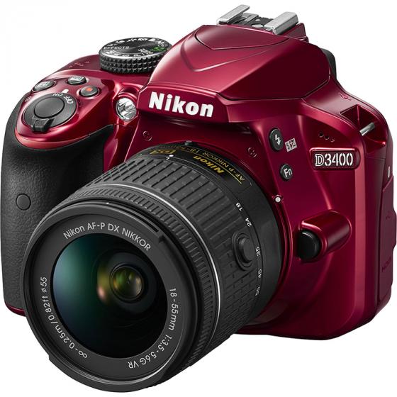 Nikon D3400 w/AF-P DX NIKKOR 18-55mm f/3.5-5.6G VR (Red)