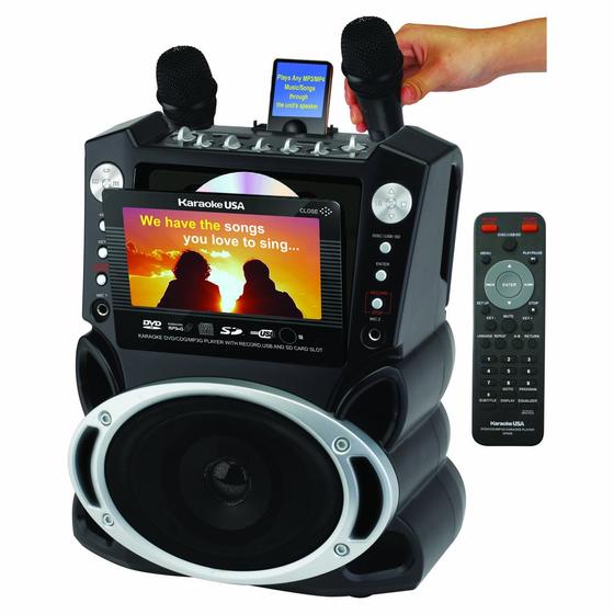 Karaoke USA GF829 Karaoke System with 7-Inch TFT Color Screen and Record Function