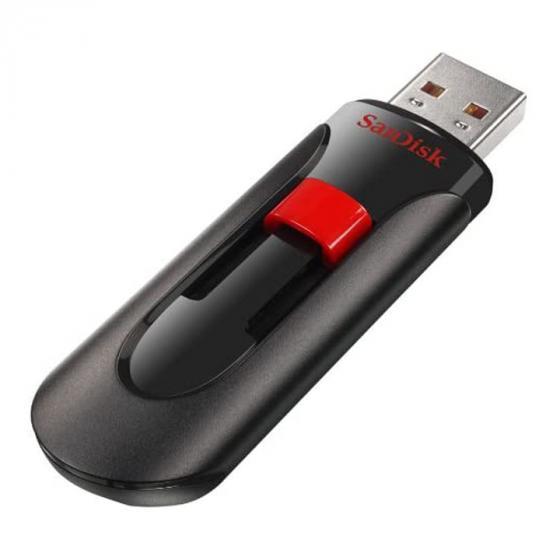 SanDisk Cruzer Glide USB Flash Drive, 64 GB, Black/Red