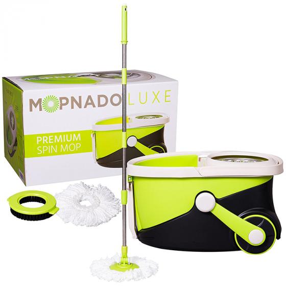 Mopnado Deluxe Spin Mop Stainless Steel with 2 Microfiber