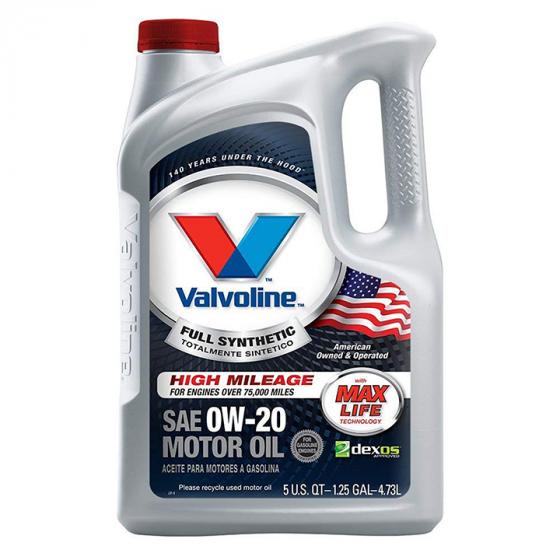 Valvoline 0W-20 Full Synthetic High Mileage with MaxLife Technology