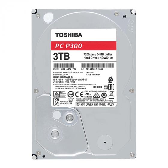 Toshiba P300 3TB Desktop 3.5 Inch SATA 6Gb/s 7200rpm Internal Hard Drive