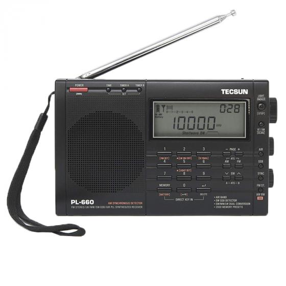 Tecsun PL-660 Portable AM/FM/LW/Air Shortwave World Band Radio with Single Side Band, Black