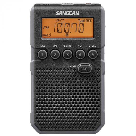 Sangean DT-800BK AM / FM / NOAA Weather Alert Rechargeable Pocket Radio (Black/Gray)