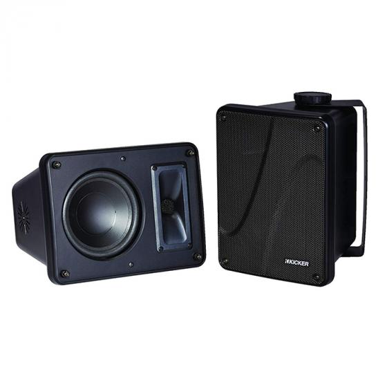 Kicker KB6000 2-Way Full Range Indoor Outdoor Marine Speakers (Pair)