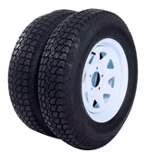 MILLION PARTS ST205/75D15 Set of 2 15 Trailer Tires Rims