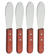 Great Credentials set of 4 Wide Stainless Steel Spreader Kitchen Knives for Sandwiches