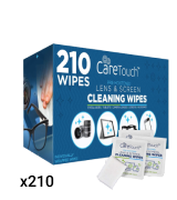Care Touch 210 Pre-Moistened and Individually Wrapped Lens Cleaning Wipes