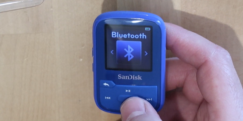 SanDisk Clip Sport Plus 16GB MP3 Player with Bluetooth in the use