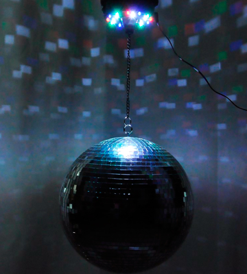Review of Yescom 27SET002-12IN-RGB 12 Mirror Disco Ball with Rotating Motor and LEDs Multi-color Spotlight Kit