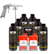 U-Pol _Raptor Black Urethane Spray-On Truck Bed Liner Kit, 6 Liters