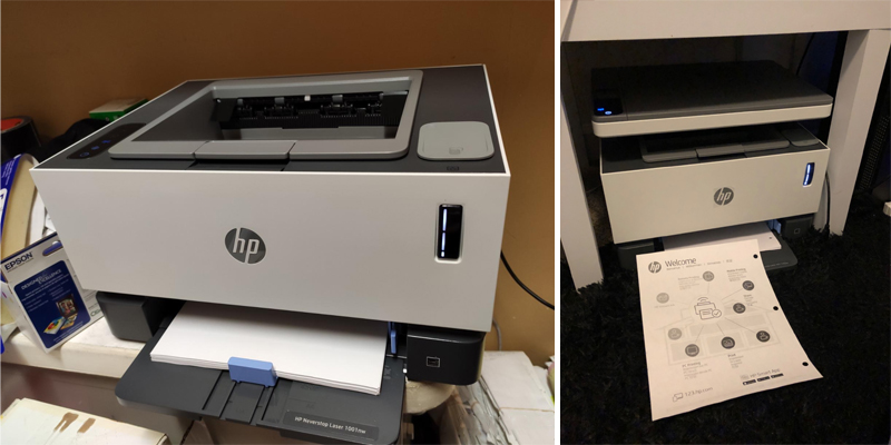 HP 5HG92A Wireless Monochrome All-in-One Printer in the use