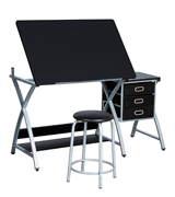 Yaheetech Adjustable/Folding Drawing Table with Stool and Storage