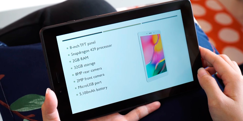 Samsung Galaxy Tab A (SM-T290NZKAXAR) 8 inch Android Tablet (2019) in the use