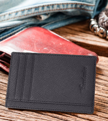 Review of Travelambo Medium Size Front Pocket Minimalist Leather Slim Wallet