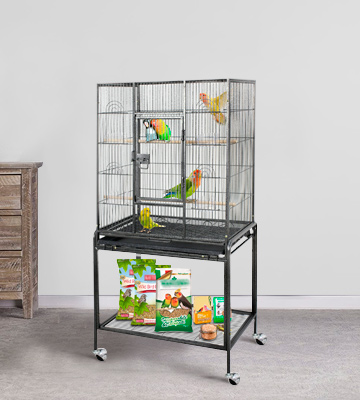 Zeny 53-Inch Bird Cage with Stand Wrought Iron Construction - Bestadvisor
